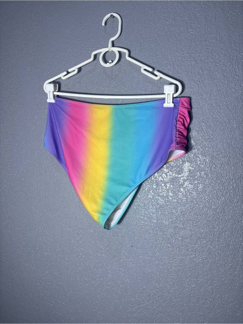 Rainbow High-Waist Swim Bottoms